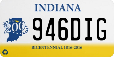 IN license plate 946DIG