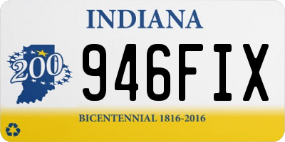 IN license plate 946FIX
