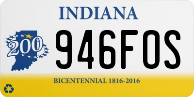 IN license plate 946FOS
