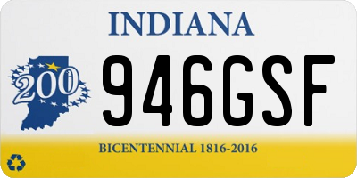 IN license plate 946GSF