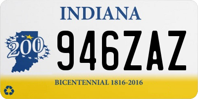 IN license plate 946ZAZ