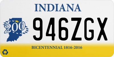 IN license plate 946ZGX