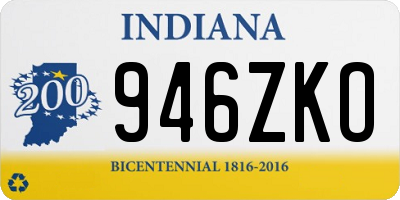 IN license plate 946ZKO
