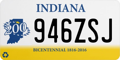 IN license plate 946ZSJ