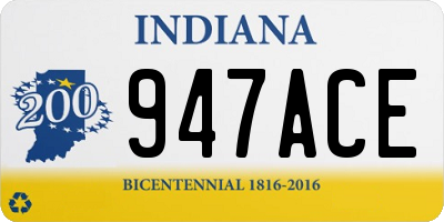 IN license plate 947ACE
