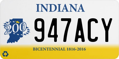 IN license plate 947ACY