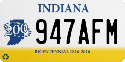 IN license plate 947AFM