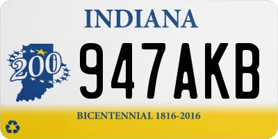 IN license plate 947AKB