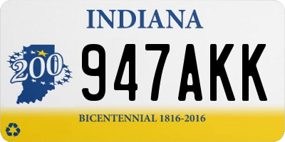 IN license plate 947AKK