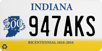 IN license plate 947AKS