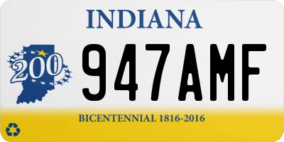 IN license plate 947AMF