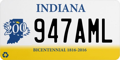 IN license plate 947AML