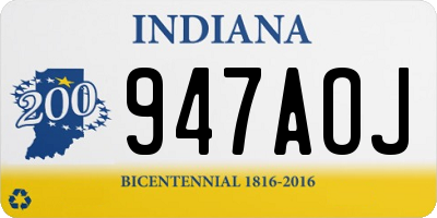 IN license plate 947AOJ