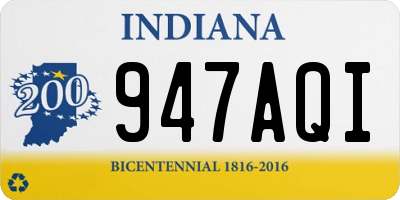 IN license plate 947AQI