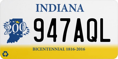 IN license plate 947AQL