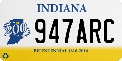 IN license plate 947ARC