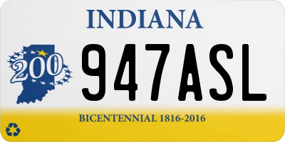 IN license plate 947ASL