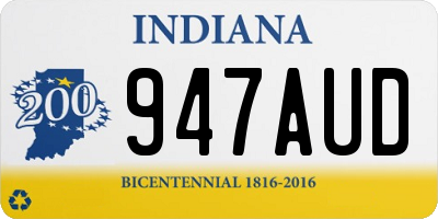 IN license plate 947AUD