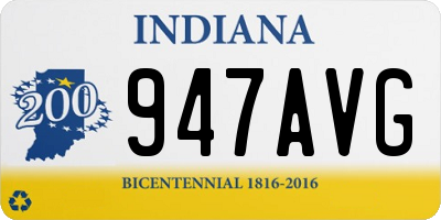 IN license plate 947AVG