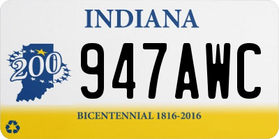 IN license plate 947AWC