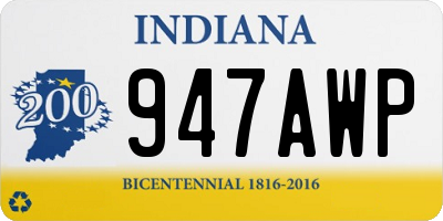 IN license plate 947AWP