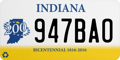 IN license plate 947BAO