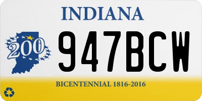 IN license plate 947BCW