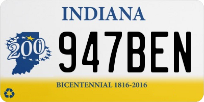 IN license plate 947BEN