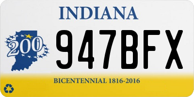 IN license plate 947BFX