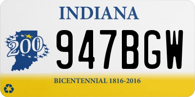 IN license plate 947BGW