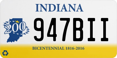 IN license plate 947BII
