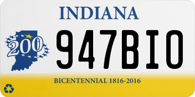 IN license plate 947BIO