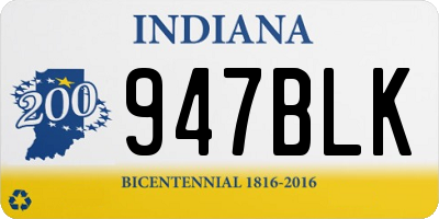 IN license plate 947BLK