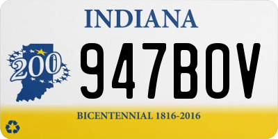 IN license plate 947BOV