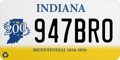 IN license plate 947BRO