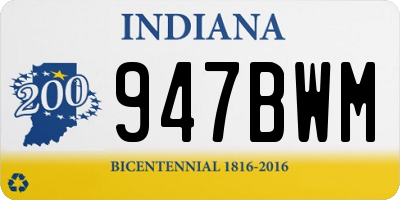 IN license plate 947BWM