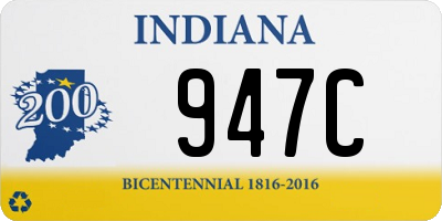 IN license plate 947C