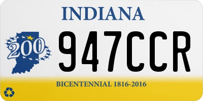 IN license plate 947CCR
