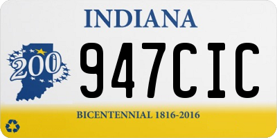 IN license plate 947CIC