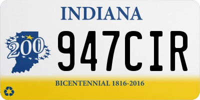 IN license plate 947CIR