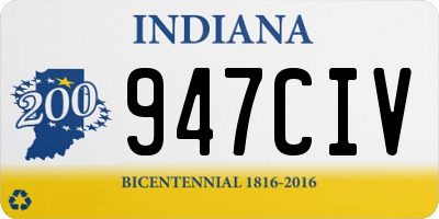 IN license plate 947CIV