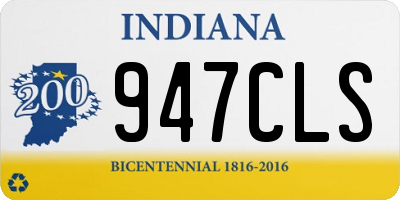 IN license plate 947CLS