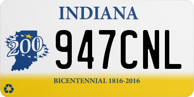 IN license plate 947CNL