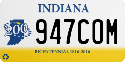 IN license plate 947COM