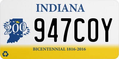 IN license plate 947COY
