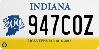 IN license plate 947COZ