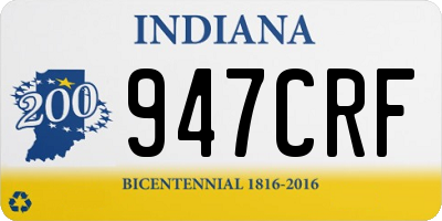 IN license plate 947CRF