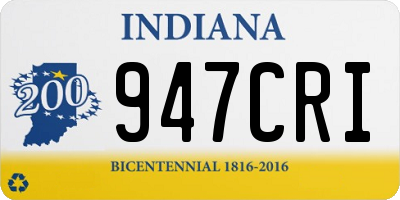 IN license plate 947CRI