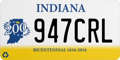 IN license plate 947CRL