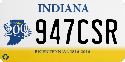 IN license plate 947CSR